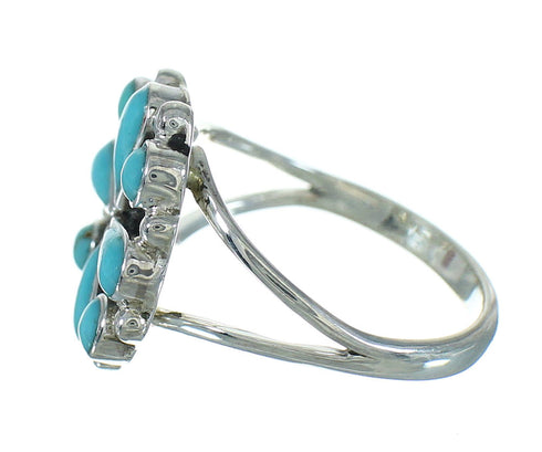 Southwestern Turquoise And Silver Jewelry Ring Size 6-1/2 YX71590